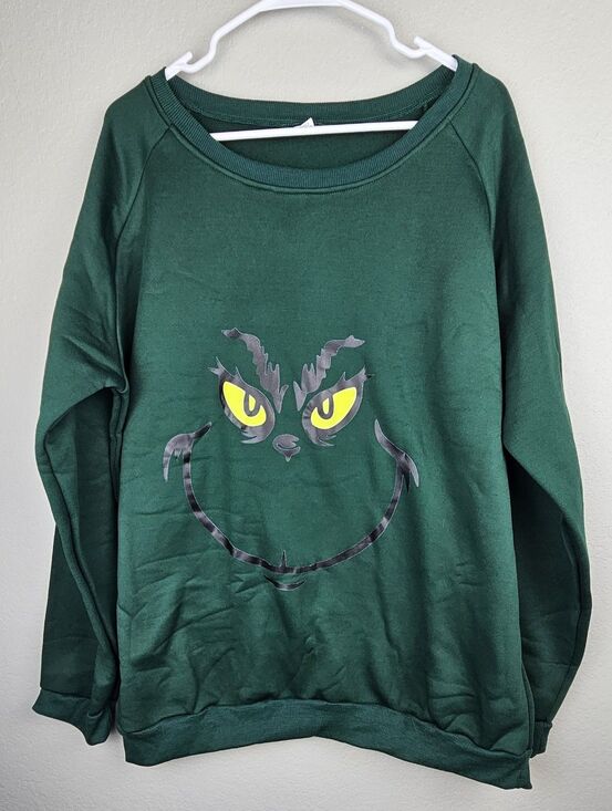 Unbranded Other - Nwot Grinch Adult Unisex Sweatshirt XL Green Wide Collar